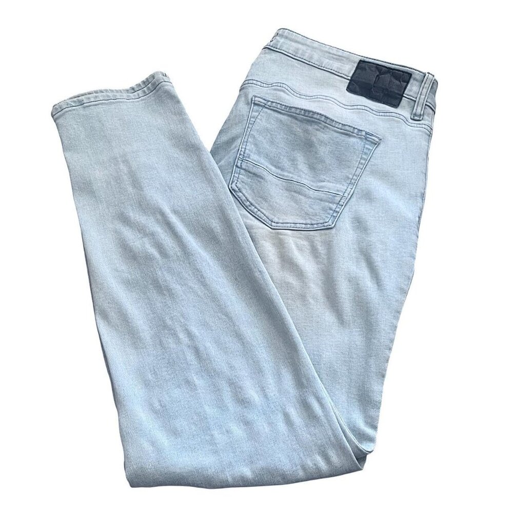 PACSUN Men's Light Indigo Wash Cotton Stretch Stacked Skinny Jeans 32x32 - Picture 3 of 6